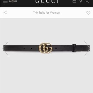 Gucci Double G belt with pearls (small size)